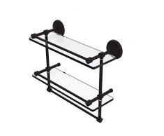 Allied Messing mc-2tb/16-gal-orb 40,6 cm Galerie Doppel Glas Regal mit Handtuchhalter Bar, Öl eingerieben Bronze