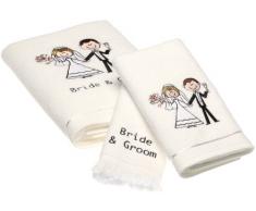 Avanti Handtuch-Set für Braut und Bräutigam Set weiß