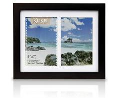 Klikel Fotocollage Bilderrahmen - Schwarz Holz matt - 2 Öffnungen - 5x7 Bilder - oder 2 Öffnungen - 8x10 Bilder ohne Matte - Deko Bilderrahmen Family Bilderrahmen