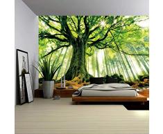 Lebather Große Mauer Szenerie Nature Forest Galaxy für Schlafzimmer Aufhängen Drucken Strandtuch Überwurf Decke Tabelle Picknick Matte 59 x 79 Big Tree Forest 1