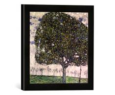 Gerahmtes Bild von Gustav Klimt Der Apfelbaum, 1916, Kunstdruck im hochwertigen handgefertigten Bilder-Rahmen, 30x30 cm, Schwarz matt