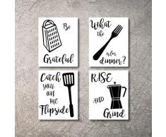 Wanddekoration für die Küche, ohne Rahmen, rustikale Wandschilder, für Zuhause, Kaffee, lustige und inspirierende Landhaus-Stil, Wanddekoration, Wohnzimmer, Esszimmer, Cuadros Pared de Cocina 5x7 beige