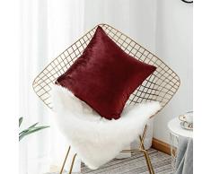 Home Bright Samt Dekorativer Überwurf-Kissenbezug für Sofa, Couch Stuhl Bett Viktorianisch 1 Pack, 26 x 26 O-Brick Red