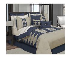 Safdie & Co. Zen Schmusetuch mit Queen-Motiv, Blau, 7-teilig