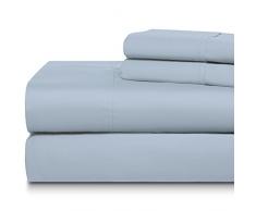 Dream Castle Bettwäsche Fadenzahl 1000 100% weiche langstapelige Baumwolle Satin Tabelle Sets von Queen Blue Fog