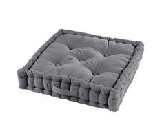 DOUCEUR DINTERIEUR Bodenkissen, 45 x 45 x 10 cm, Baumwolle, einfarbig, anthrazit, 45 x 45 x 10 cm