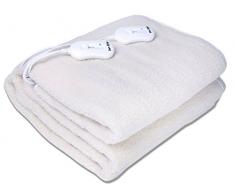 Innoliving INN Heizdecke für Ehebett, synthetische Wolle, Weiß, 160 x 140 cm