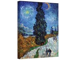 Art Wandbild Country Road in Provence by Night von Vincent Van Gogh Galerie verpackt Leinwand, 24 32