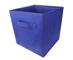 Lanscoe Faltbarer Aufbewahrungskorb, Aufbewahrungskorb, Regal, Bücherregal, Box für Home Office Design B-Blue