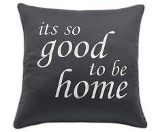 RUDRANSHA Kissenbezug, Bestickt, Familienkissen, Überwurfkissen, mit Reißverschluss, Couch-Kissen, Dekoration, Heimdekoration, Sofakissen 18x18 Grey(its Good)