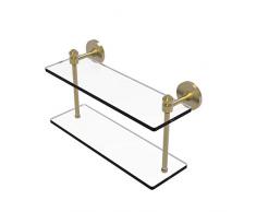 Allied Brass SB-2/16-SBR Southbeach Collection 2-stöckiges Glasregal, 40,6 cm, satiniertes Messing