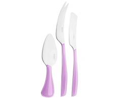 Bugatti gllu-021 F36/3 Glamour Besteckgarnitur, 3-teilig Käsemesser San/Stahl flieder 16 x 26 x 3 cm