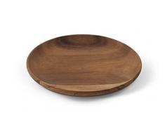K&K Interiors 15016A-1 Tablett aus Holz, rund, 19,7 cm, Braun