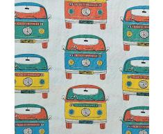 Quilting Patchwork Craft 100% Baumwolle Retro Camper Van Muster Stoff Material zum Nähen, Schneidern, Gardinen, Kleidung von Fabric Freedom-Breite 45 Zoll (114) cm - Preis pro Viertelmeter (0,25 cm)