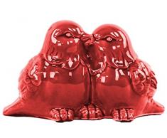 Urban Trends 28104 Keramikfigur Küssendes Paar, glänzend rot