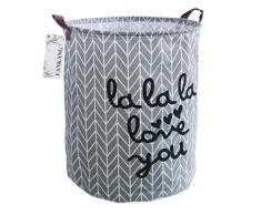 FANKANG groß Wäschesammler Bucket wasserdichter Beschichtung Lagerplatz klappbar Wäschekorb Home Kinderzimmer Spielzeug Organizer Grey Lala