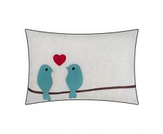 jw, Überwurf Kissen Strauß dekorativen Kissenbezug Home Kissenbezug Sofa Stuhl Auto Decor, Polyester-Mischgewebe, 2birds, 12 x 18 Inch