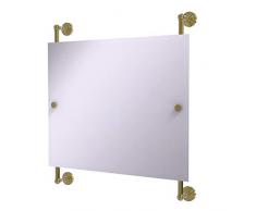 Allied Brass Waverly Place Landscape Rectangular Frameless Rail Mounted Mirror Wandspiegel, Messing unlackiert