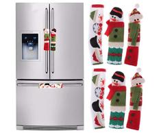 OBANGONG 6 Stück Weihnachts-Schneemann Kühlschrank Türgriffabdeckungen Küchengeräte Griffabdeckungen Weihnachtsdekoration für Kühlschrank Mikrowelle Spülmaschine Küchengeräte