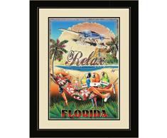Northwest Art Mall jm-6632 lfgdm RXH Florida Relax Hängematte gerahmt Art Wand von Künstler Jim MAZZOTTA, 50,8 x 66 cm