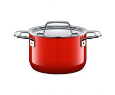 Silit Zeno Red Kochtopf hoch 16cm, Metalldeckel, Fleischtopf 2,0l, Silargan Funktionskeramik, Topf Induktion, rot