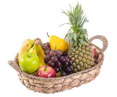 Vintiquewise QI003546.S.4 Brotkorb mit Griffen, Seegras, klein, Braun