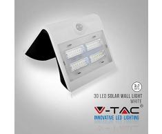 V-TAC LED 3W Solarleuchte Außenleuchte Ip65 3000/4000K + Pir W Sensor