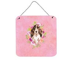 Carolines Treasures Türaufhänger, Motiv: Cocker Spaniel, braune Blumen, Mehrfarbig