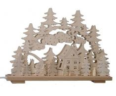 SchwibboLa 3-175 Erzgebirgischer Doppelt Beleuchteter Schwibbogen mit Zertifizierung 3-175, 50 x 30 cm