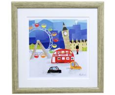 Happy Spaces Kinder Wandbild, Motiv London von Clare Fennell, 30 x 30 x 2 cm