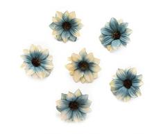 Seidenblumen in Großhandel Rose, künstliche Seide, Gänseblümchen, Wandköpfe, für Zuhause, Hochzeit, Dekoration, DIY Kranz, Accessoires, Basteln, Kunstblume 5 cm, 80 Stück dunkelblau