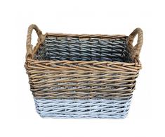 Kleiner rechteckiger dreifacher klobiger Weidenkorb