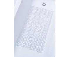 Tike Smart Badewannenmatte, Bambus, rutschfest, ungiftig, sicher, sauber, antibakteriell, maschinenwaschbar, überlegener Grip & Drainage – rutschfeste Badematte – Vinyl – nur für glatte, nicht strukturierte Badewannen – klar