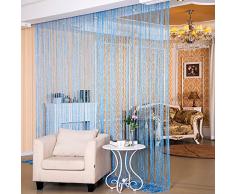 Desirable Life Deko-Türvorhang/Wandpaneel / Quasten/Rollo / Raumteiler für Hochzeit, Party, Restaurant, Zuhause 39.4 x78.7 blau