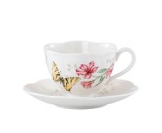 Lenox 812107 Tasse und Untertasse, Motiv Schmetterling, Wiese, Tiger, Schwalbenschwanz