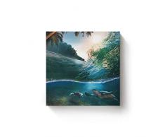 BMALL Ölgemälde im Landhausstil mit Ball-Motiv, handgemalt, auf Leinwand, fertig zum Aufhängen 28x28in Turtle6bml5815