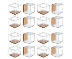 WarmHut Stuhlbeinkappen, 16 transparent klar, Silikon Möbelfuss Tisch Füße Tipps für Holz Bodenschoner, Filz Pads, Anti-Rutsch verhindern Kratzer