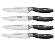 Wüsthof Steakmesser Set, Epicure Slate 1071160401, 4-teilig, 12 cm Klingenlänge, geschmiedet, rostfrei, ergonomischer Griff, scharfe Fleischmesser