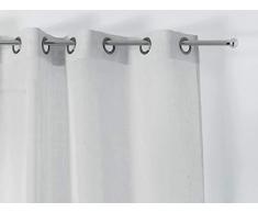 Linder Gardine, Öse, 100% Leinen, Hellgrau, 145 x 260 cm