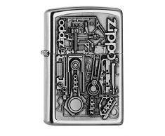 Zippo PL 207 Motor Parts Emblem 3D Feuerzeug, Messing, Design, 5,83,81,2