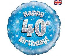 Blau Alter 40 Runde Folienballon (nicht aufgeblasenen)