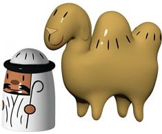 Alessi Weihnachtsfiguren, Porzellan, Mehrfarbig, 15.3 x 0.27 x 11 cm, 2-Einheiten