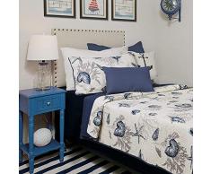 Bayside (Überwurf-Set Beach Mottoparty Tröster Sets Queen Größe Tagesdecke King Size, baumwolle, blau, Twin/Twin XL