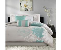 Madison Park Lola Schmusetuch, 7-teilig, Gr. King Aqua