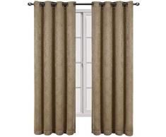 Bella Tülle Blackout Weave geprägt Fenster Vorhang Panel, Paar/Set von 2 heraklithplatten, von Royal Hotel, Polyester, taupe, 104X84 Pair