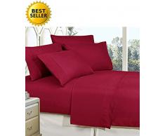 Celine Leinen besten, Weichsten, coziest Bettwäsche Ever. 1800 Fadenzahl Ägyptische Qualität knitterfest-teiliges Tabelle mit tiefen Taschen 100% hypoallergen, Twin Burgund