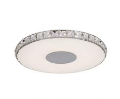 Brilliant Shangri LED Deckenleuchte 45cm rund dimmbar durch EasyDim-Technologie Sternenhimmel-Optik chrom/weiß Glas 1920 Lumen, LED integriert