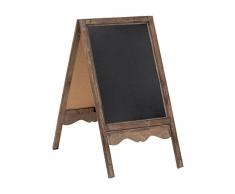 Biscottini Kekse Kreidetafel mit Staffelei, doppelseitig, Präsentationsständer mit Holzrahmen, antikbraun, für außen und innen, 50 x 6 x 95 cm