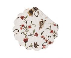 C&F Home Rundes Platzset Herbstblumen aus Baumwolle, wendbar, Blumenmuster, Herbst-Ernte, Tischmatte für Küche Esstisch rund