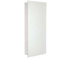 WS Bath Collections Dedrio Collection Badezimmerspiegel, mit 3 Ablagen, 39,9 x 80 cm, Weiß